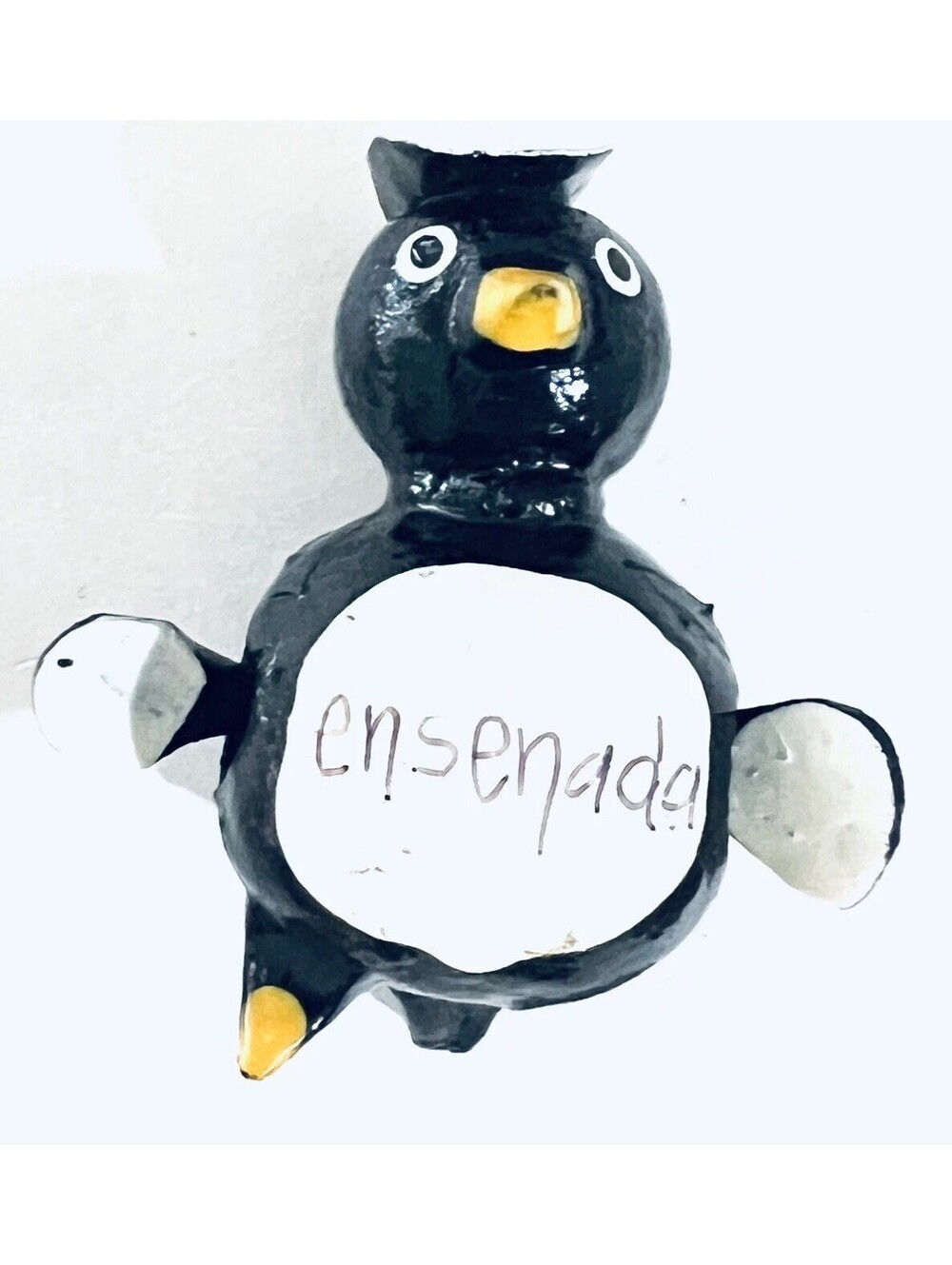 Ensenada Mexico Penguin Figurine Handmade Folk Art Souvenir AS IS 2.5in